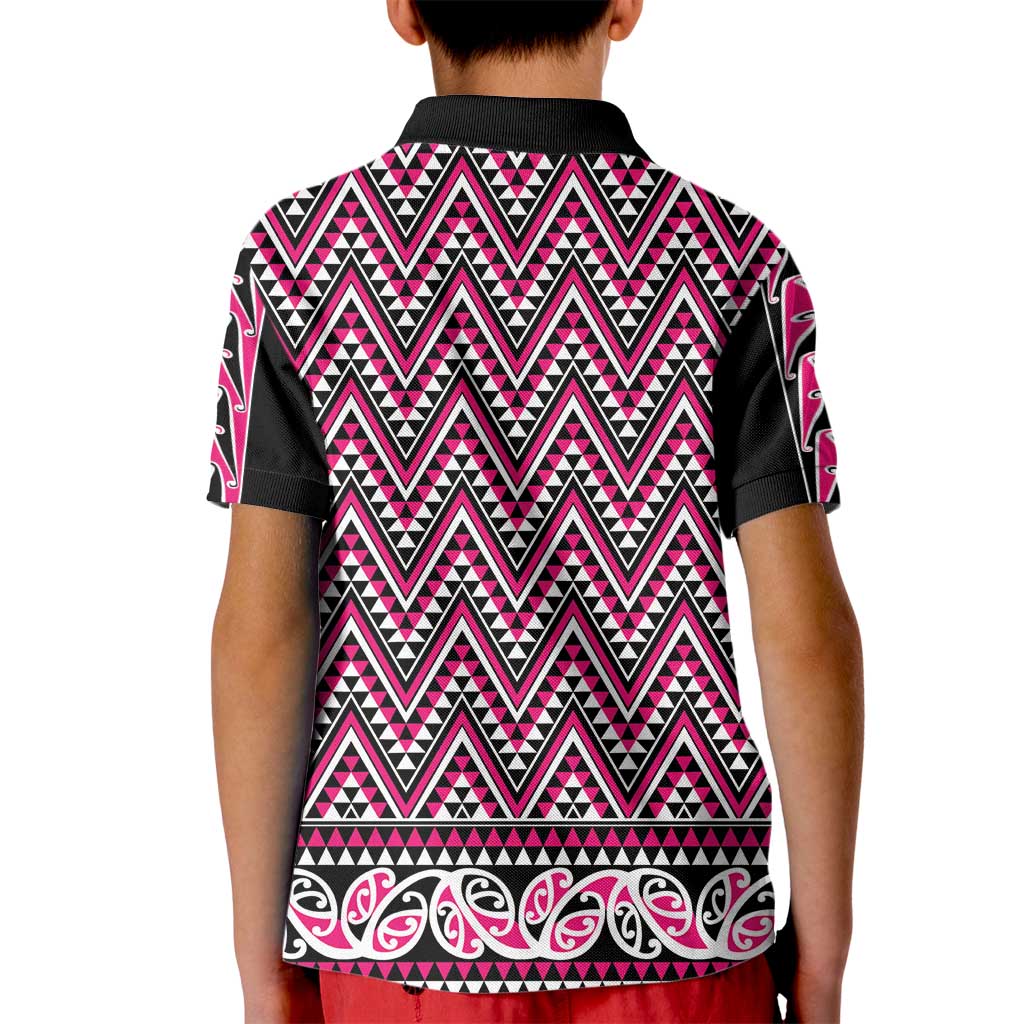 New Zealand Maori Niho Taniwha Kid Polo Shirt Mawhero Mangopare and Puhoro Pattern