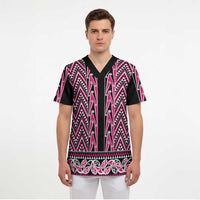 New Zealand Maori Niho Taniwha Scrub Top Mawhero Mangopare and Puhoro Pattern - Polynesian Pride