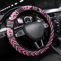 New Zealand Maori Niho Taniwha Steering Wheel Cover Mawhero Mangopare and Puhoro Pattern