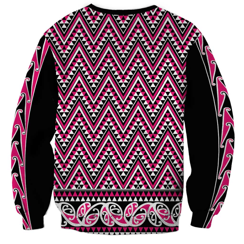 New Zealand Maori Niho Taniwha Sweatshirt Mawhero Mangopare and Puhoro Pattern LT9 - Polynesian Pride