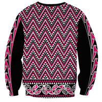 New Zealand Maori Niho Taniwha Sweatshirt Mawhero Mangopare and Puhoro Pattern LT9 - Polynesian Pride