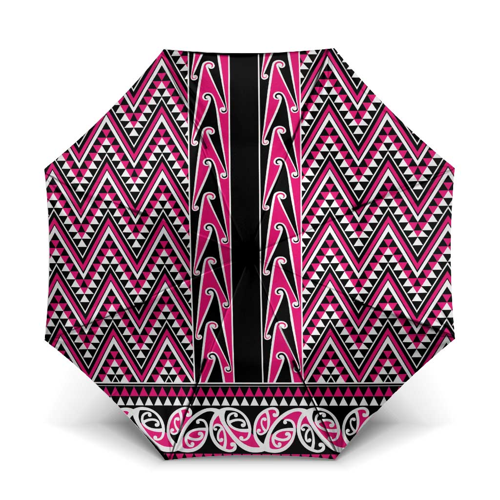 New Zealand Maori Niho Taniwha Umbrella Mawhero Mangopare and Puhoro Pattern - Polynesian Pride