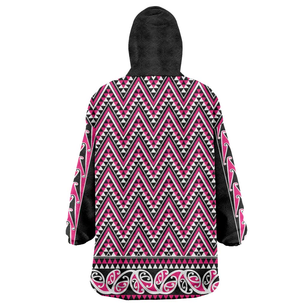 New Zealand Maori Niho Taniwha Wearable Blanket Hoodie Mawhero Mangopare and Puhoro Pattern LT9 - Polynesian Pride