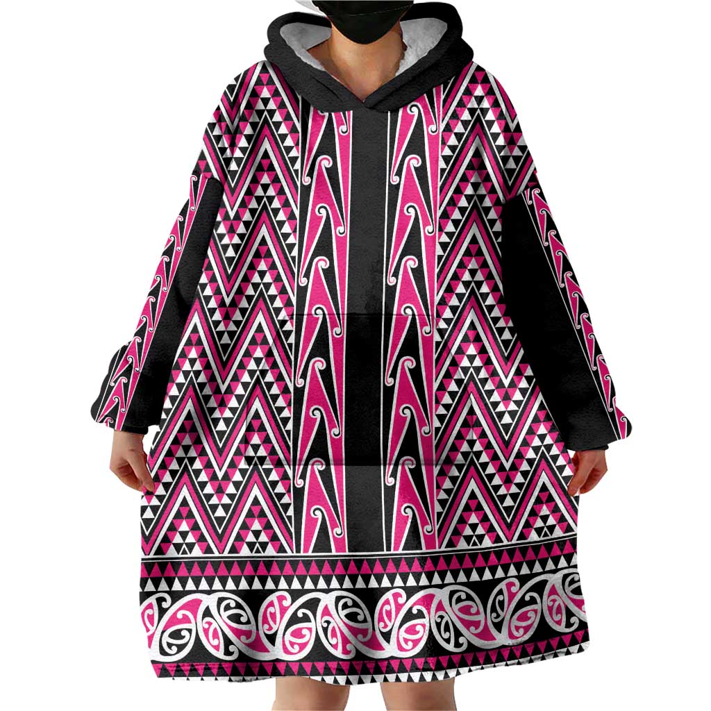 New Zealand Maori Niho Taniwha Wearable Blanket Hoodie Mawhero Mangopare and Puhoro Pattern LT9 - Polynesian Pride