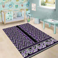 New Zealand Maori Niho Taniwha Area Rug Waiporopo Mangopare and Puhoro Pattern