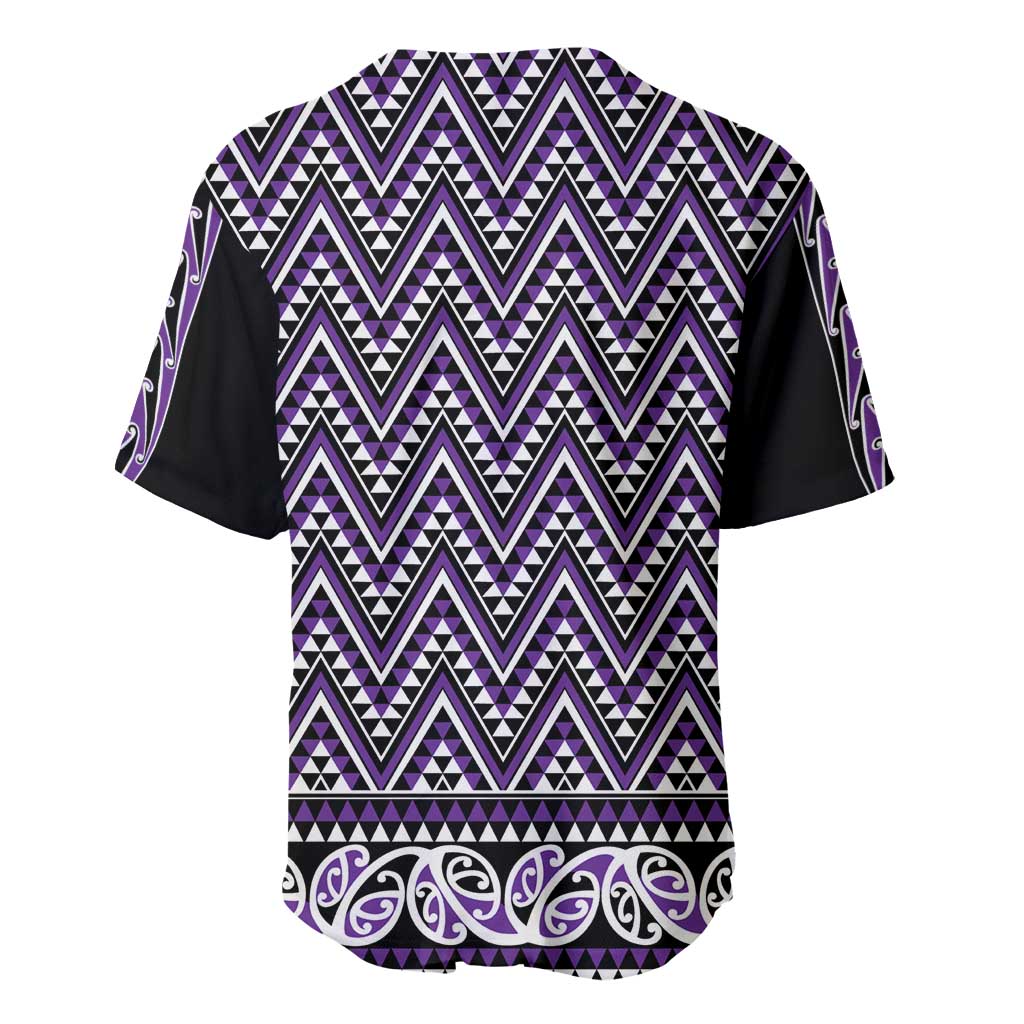 New Zealand Maori Niho Taniwha Baseball Jersey Waiporopo Mangopare and Puhoro Pattern