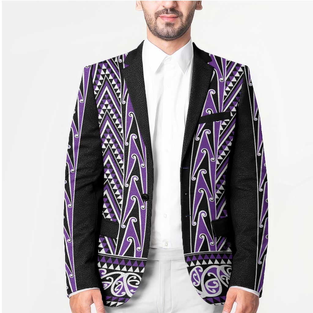 New Zealand Maori Niho Taniwha Blazer Waiporopo Mangopare and Puhoro Pattern - Polynesian Pride