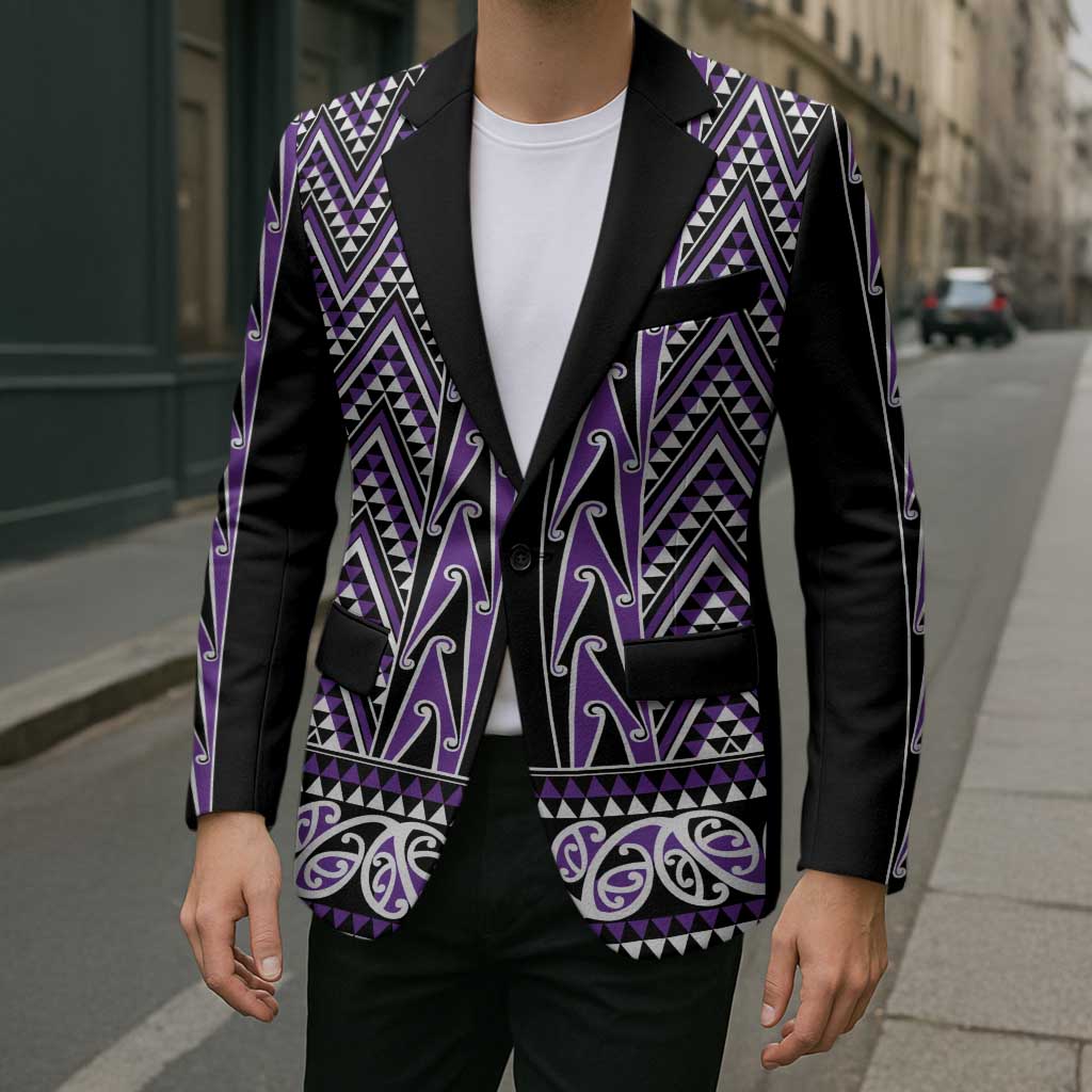 New Zealand Maori Niho Taniwha Blazer Waiporopo Mangopare and Puhoro Pattern - Polynesian Pride