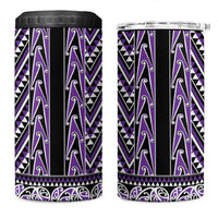 New Zealand Maori Niho Taniwha 4 in 1 Can Cooler Tumbler Waiporopo Mangopare and Puhoro Pattern