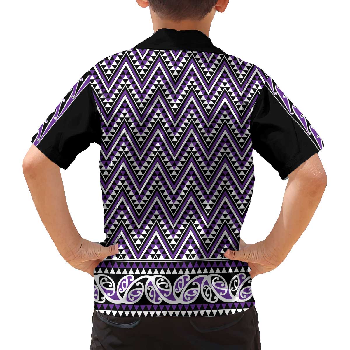 New Zealand Maori Niho Taniwha Family Matching Off The Shoulder Long Sleeve Dress and Hawaiian Shirt Waiporopo Mangopare and Puhoro Pattern