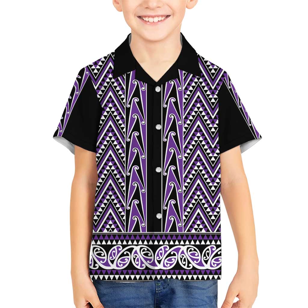 New Zealand Maori Niho Taniwha Family Matching Off Shoulder Short Dress and Hawaiian Shirt Waiporopo Mangopare and Puhoro Pattern