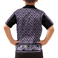 New Zealand Maori Niho Taniwha Family Matching Short Sleeve Bodycon Dress and Hawaiian Shirt Waiporopo Mangopare and Puhoro Pattern