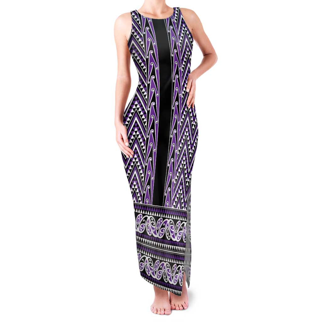 New Zealand Maori Niho Taniwha Family Matching Tank Maxi Dress and Hawaiian Shirt Waiporopo Mangopare and Puhoro Pattern