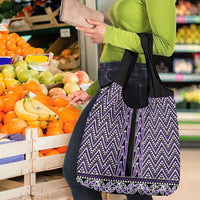 New Zealand Maori Niho Taniwha Grocery Bag Waiporopo Mangopare and Puhoro Pattern