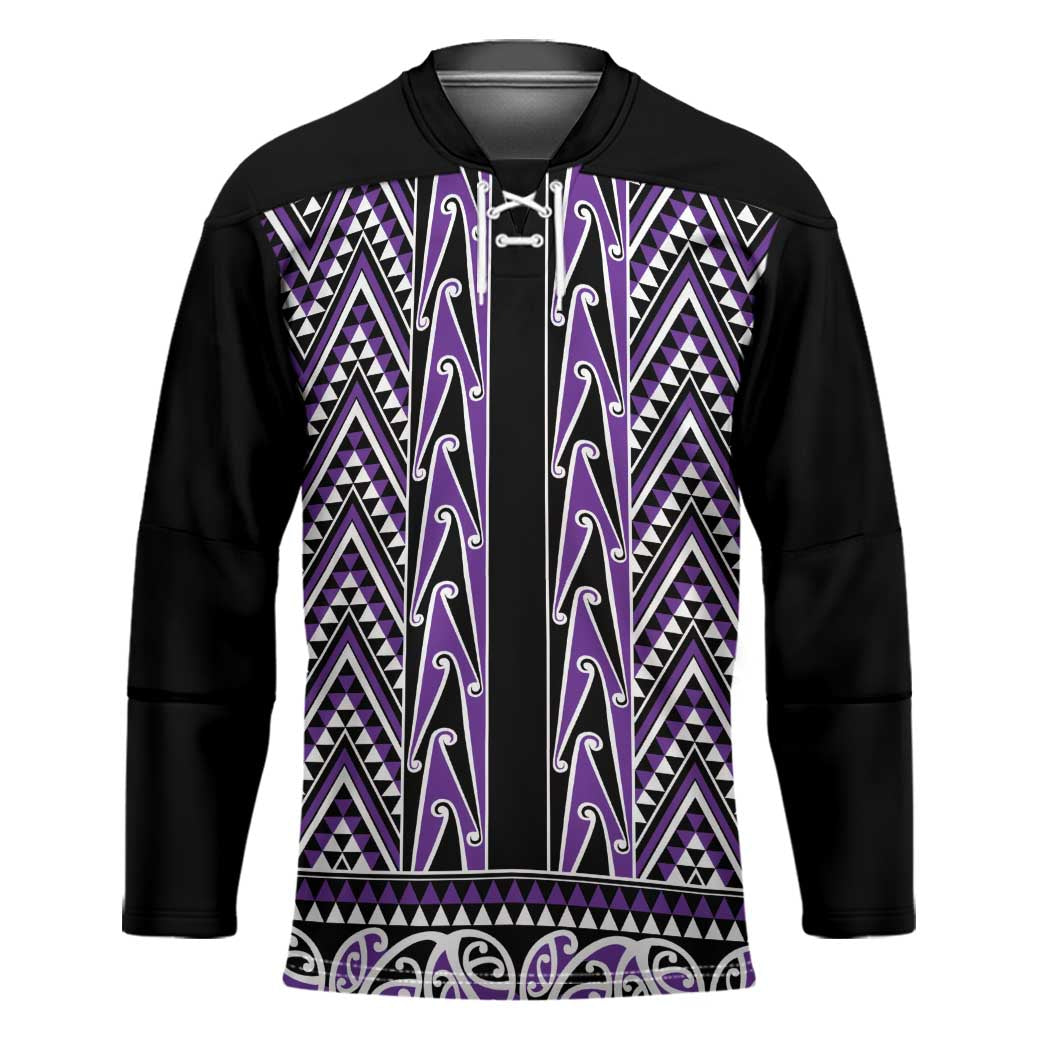 New Zealand Maori Niho Taniwha Hockey Jersey Waiporopo Mangopare and Puhoro Pattern - Polynesian Pride