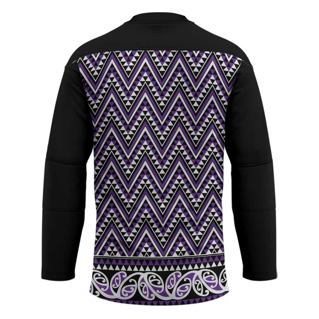 New Zealand Maori Niho Taniwha Hockey Jersey Waiporopo Mangopare and Puhoro Pattern - Polynesian Pride
