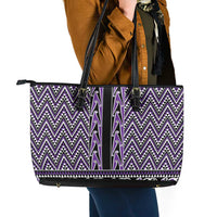 New Zealand Maori Niho Taniwha Leather Tote Bag Waiporopo Mangopare and Puhoro Pattern LT9 - Polynesian Pride