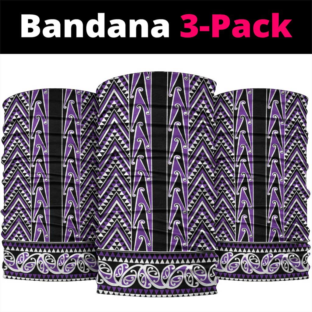 New Zealand Maori Niho Taniwha Neck Gaiter Waiporopo Mangopare and Puhoro Pattern - Polynesian Pride
