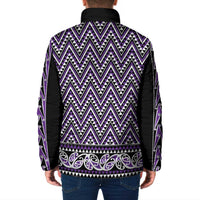 New Zealand Maori Niho Taniwha Padded Jacket Waiporopo Mangopare and Puhoro Pattern - Polynesian Pride