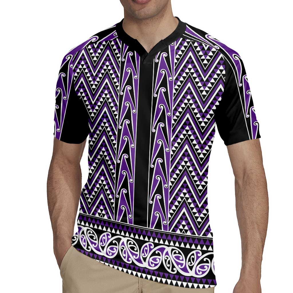 New Zealand Maori Niho Taniwha Rugby Jersey Waiporopo Mangopare and Puhoro Pattern
