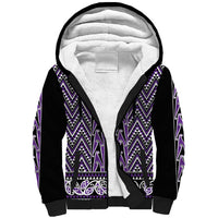 New Zealand Maori Niho Taniwha Sherpa Hoodie Waiporopo Mangopare and Puhoro Pattern LT9 Unisex Purple - Polynesian Pride