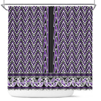 New Zealand Maori Niho Taniwha Shower Curtain Waiporopo Mangopare and Puhoro Pattern