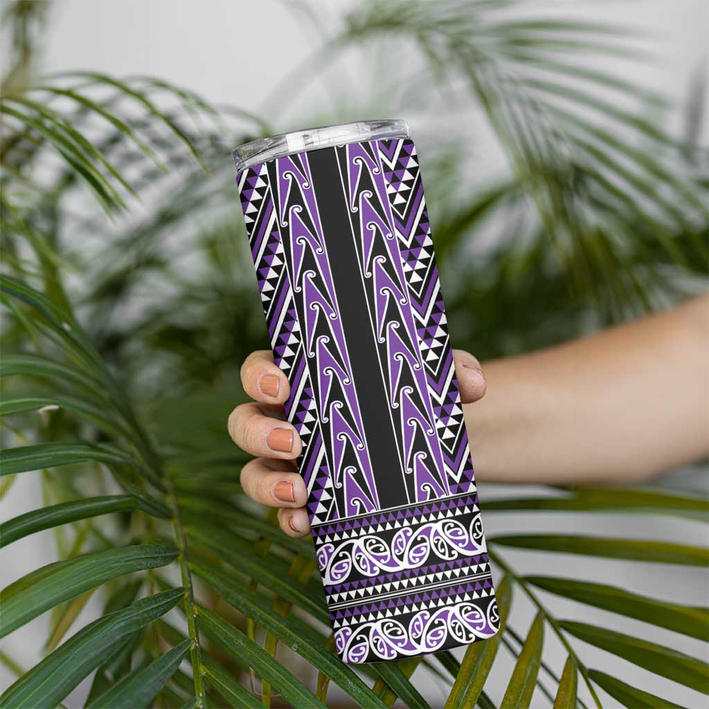 New Zealand Maori Niho Taniwha Skinny Tumbler Waiporopo Mangopare and Puhoro Pattern