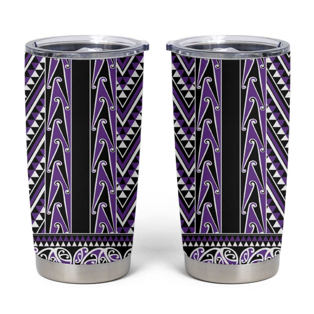 New Zealand Maori Niho Taniwha Tumbler Cup Waiporopo Mangopare and Puhoro Pattern