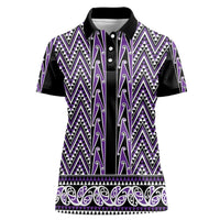 New Zealand Maori Niho Taniwha Women Polo Shirt Waiporopo Mangopare and Puhoro Pattern