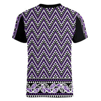 New Zealand Maori Niho Taniwha Women V-Neck T-Shirt Waiporopo Mangopare and Puhoro Pattern
