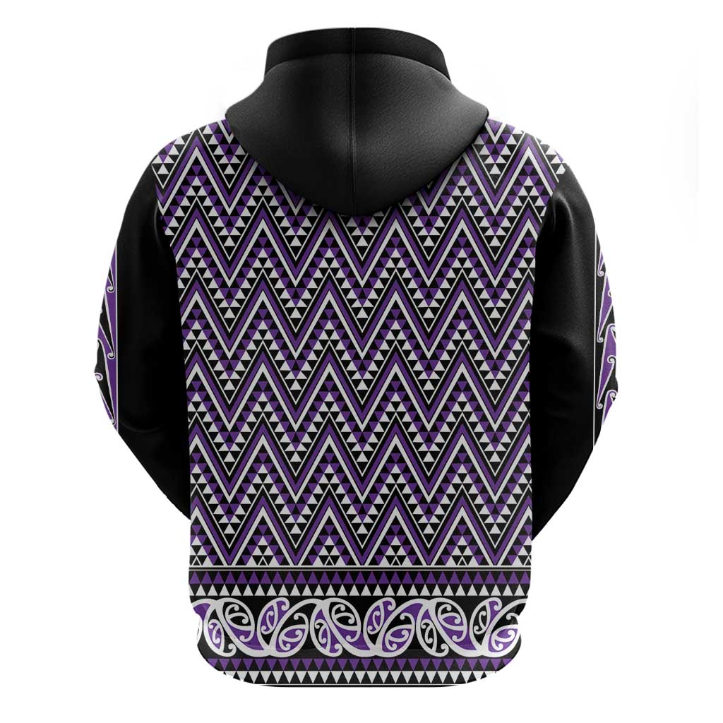 New Zealand Maori Niho Taniwha Zip Hoodie Waiporopo Mangopare and Puhoro Pattern