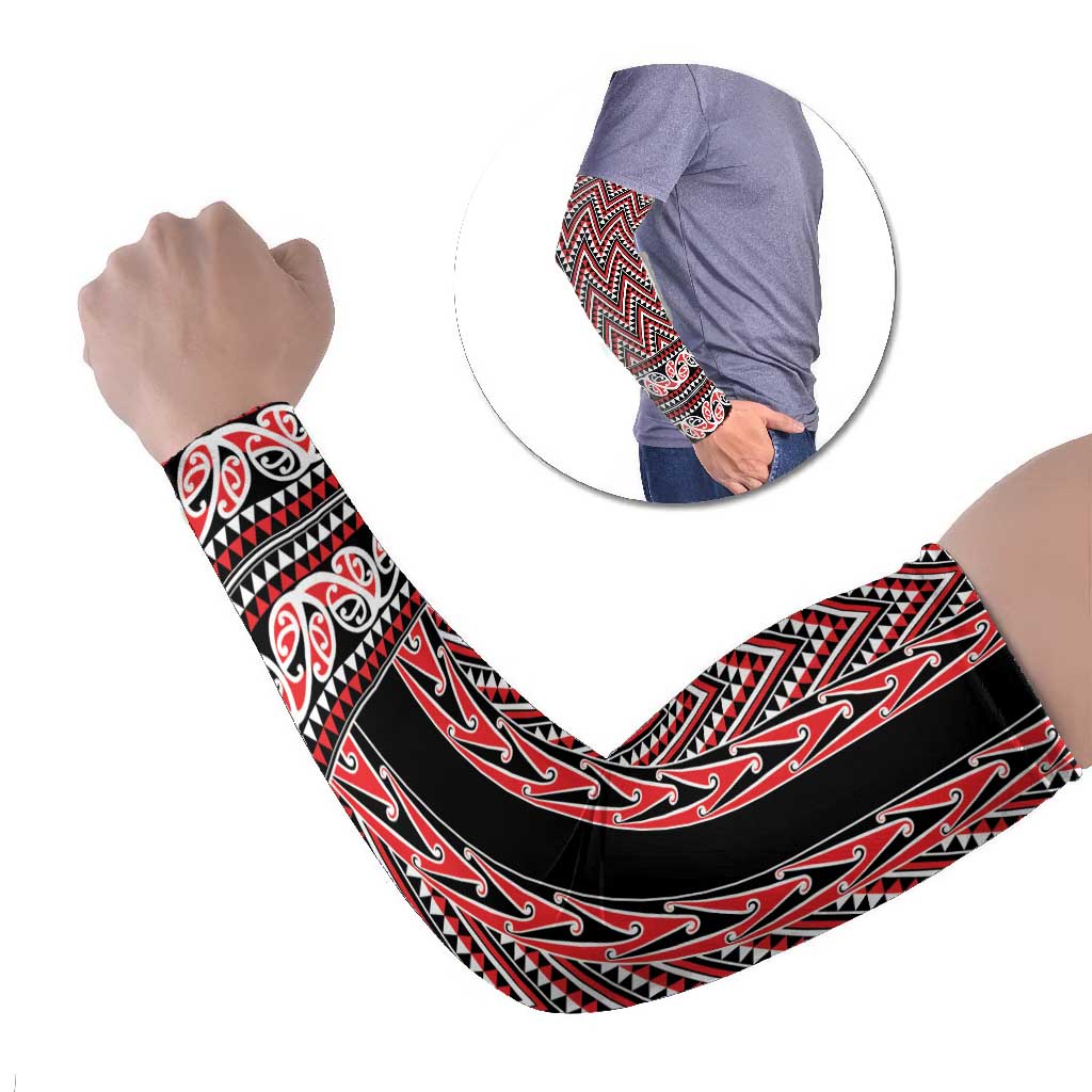 New Zealand Maori Niho Taniwha Arm Sleeves Whero Mangopare and Puhoro Pattern - Polynesian Pride