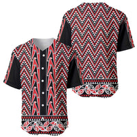 New Zealand Maori Niho Taniwha Baseball Jersey Whero Mangopare and Puhoro Pattern