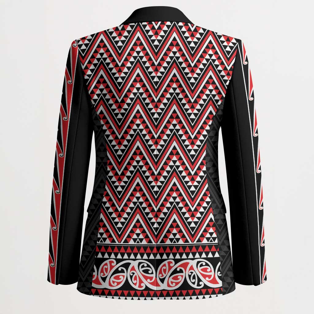 New Zealand Maori Niho Taniwha Blazer Whero Mangopare and Puhoro Pattern - Polynesian Pride