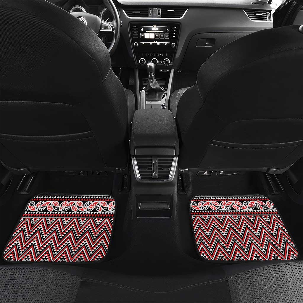 New Zealand Maori Niho Taniwha Car Mats Whero Mangopare and Puhoro Pattern