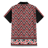 New Zealand Maori Niho Taniwha Family Matching Long Sleeve Bodycon Dress and Hawaiian Shirt Whero Mangopare and Puhoro Pattern