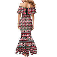 New Zealand Maori Niho Taniwha Family Matching Mermaid Dress and Hawaiian Shirt Whero Mangopare and Puhoro Pattern