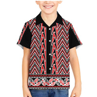 New Zealand Maori Niho Taniwha Family Matching Mermaid Dress and Hawaiian Shirt Whero Mangopare and Puhoro Pattern