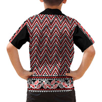 New Zealand Maori Niho Taniwha Family Matching Off The Shoulder Long Sleeve Dress and Hawaiian Shirt Whero Mangopare and Puhoro Pattern
