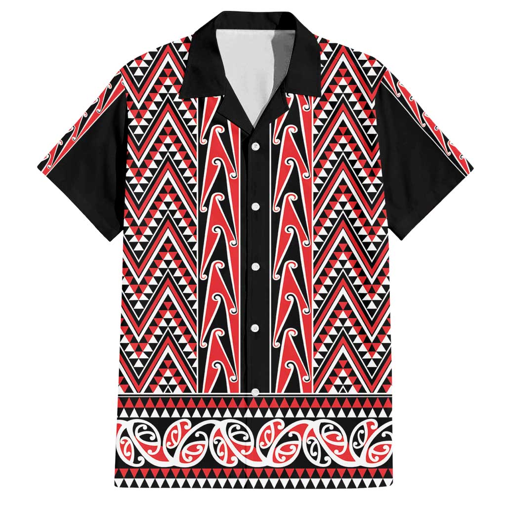 New Zealand Maori Niho Taniwha Family Matching Off Shoulder Short Dress and Hawaiian Shirt Whero Mangopare and Puhoro Pattern