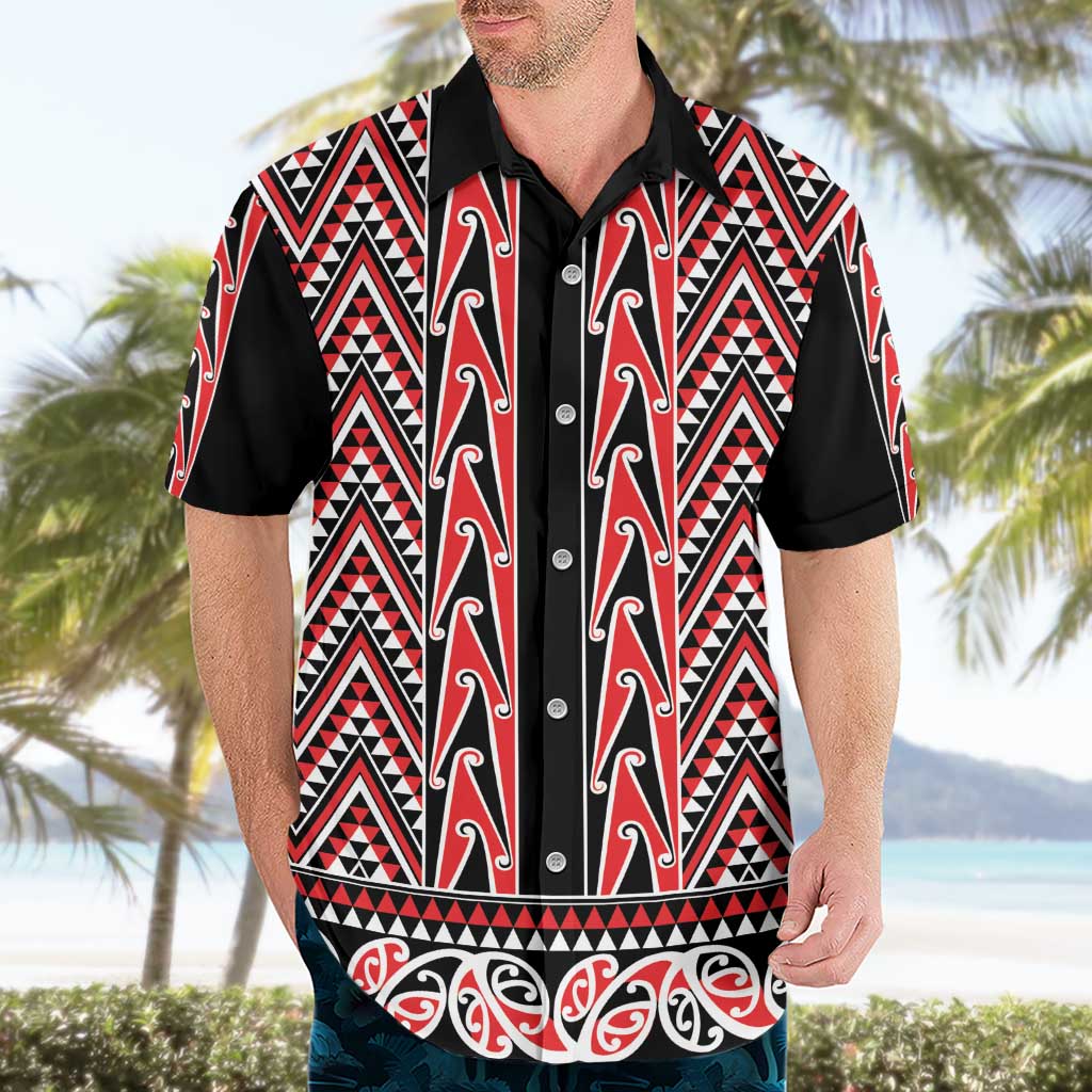 New Zealand Maori Niho Taniwha Hawaiian Shirt Whero Mangopare and Puhoro Pattern LT9 - Polynesian Pride