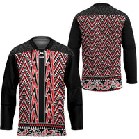 New Zealand Maori Niho Taniwha Hockey Jersey Whero Mangopare and Puhoro Pattern - Polynesian Pride