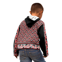 New Zealand Maori Niho Taniwha Kid Hoodie Whero Mangopare and Puhoro Pattern