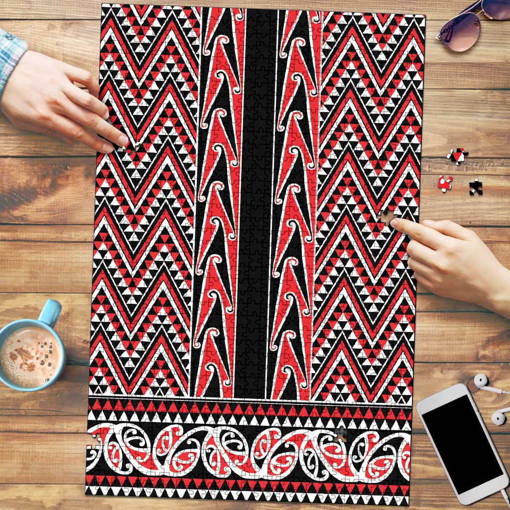 New Zealand Maori Niho Taniwha Puzzle Whero Mangopare and Puhoro Pattern - Polynesian Pride