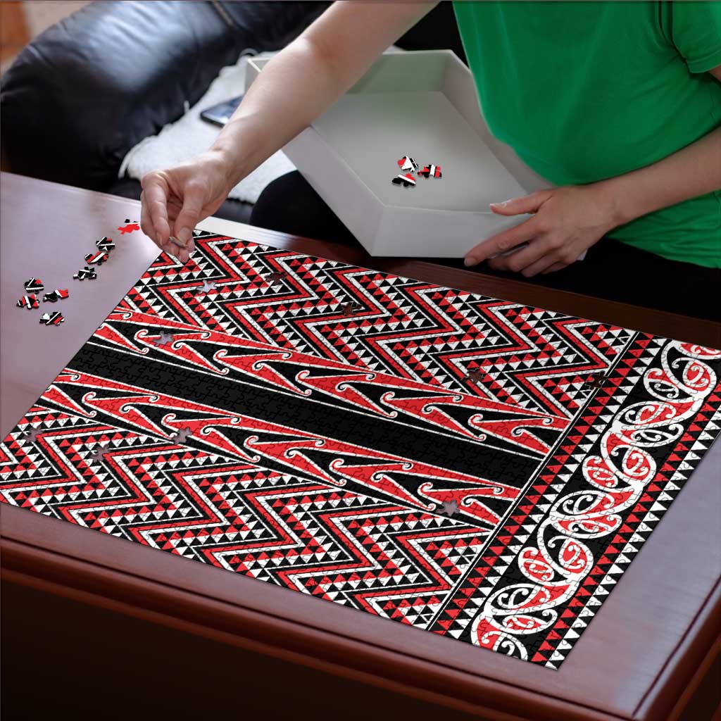 New Zealand Maori Niho Taniwha Puzzle Whero Mangopare and Puhoro Pattern - Polynesian Pride