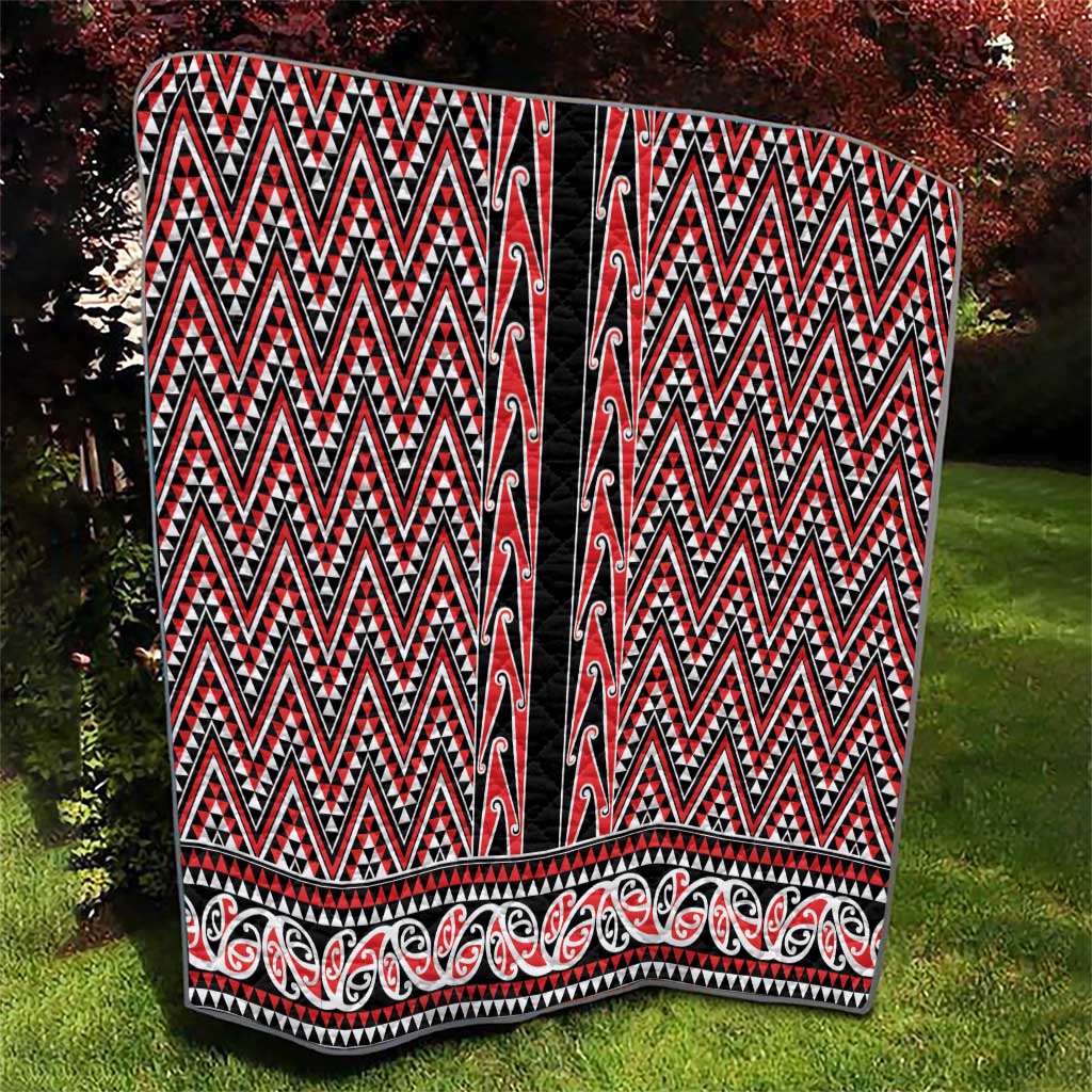 New Zealand Maori Niho Taniwha Quilt Whero Mangopare and Puhoro Pattern