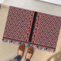 New Zealand Maori Niho Taniwha Rubber Doormat Whero Mangopare and Puhoro Pattern
