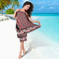 New Zealand Maori Niho Taniwha Sarong Whero Mangopare and Puhoro Pattern