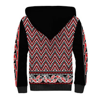 New Zealand Maori Niho Taniwha Sherpa Hoodie Whero Mangopare and Puhoro Pattern LT9 - Polynesian Pride