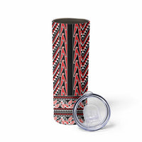 New Zealand Maori Niho Taniwha Skinny Tumbler Whero Mangopare and Puhoro Pattern